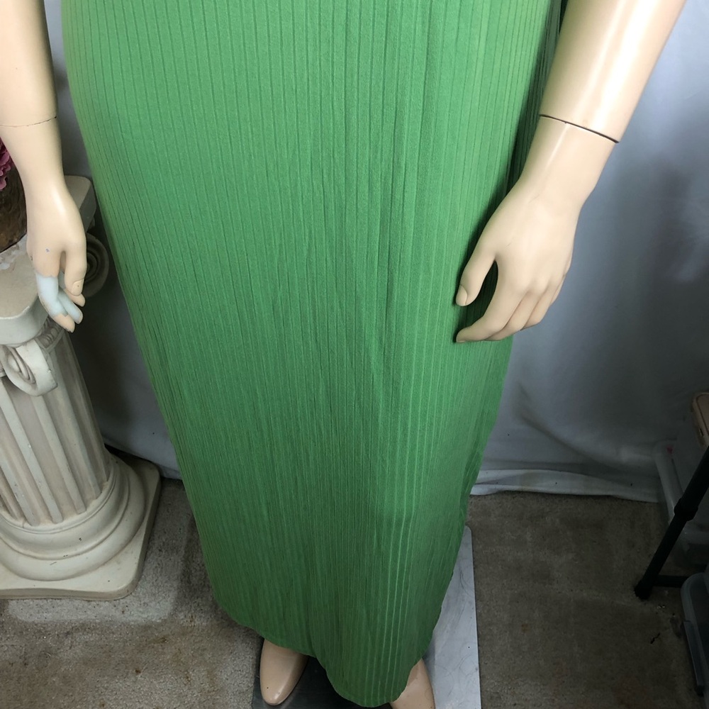 2x Plus Size Solid Light Green Ribbed Sleeveless … - image 7